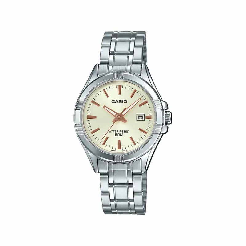 Laikrodis moterims Casio LADY DATE - CHAMPAGNE (Ø 31 mm)