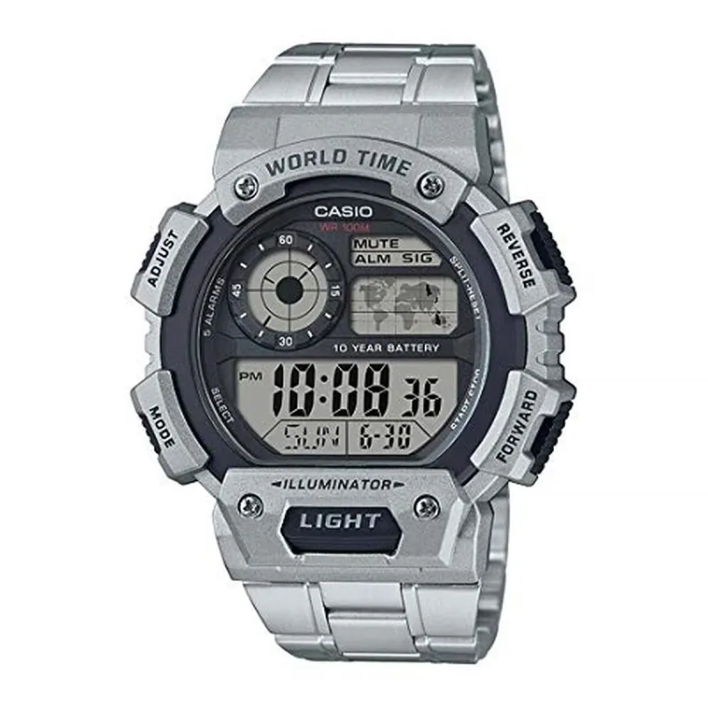 Laikrodis vyrams Casio ILLUMINATOR WORLDTIME Juoda Sidabras (Ø 48 mm)