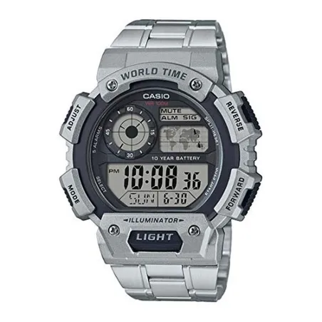 Мужские часы Casio ILLUMINATOR WORLDTIME Чёрный Серебристый (Ø 48 mm)
