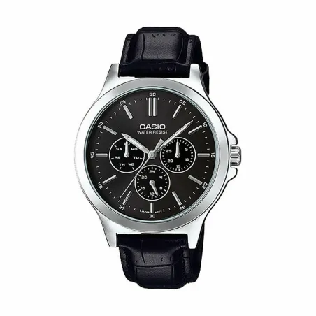 Meeste Kell Casio MULTIFUNCTION BLACK, LEATHER Must (Ø 41,5 mm) (Ø 40 mm)