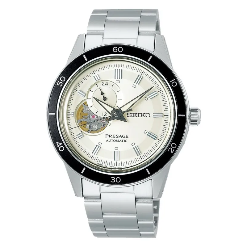Miesten rannekellot Seiko AUTOMATIC SKELETON Hopeinen (Ø 41 mm)