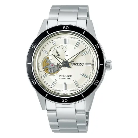 Miesten rannekellot Seiko AUTOMATIC SKELETON Hopeinen (Ø 41 mm)
