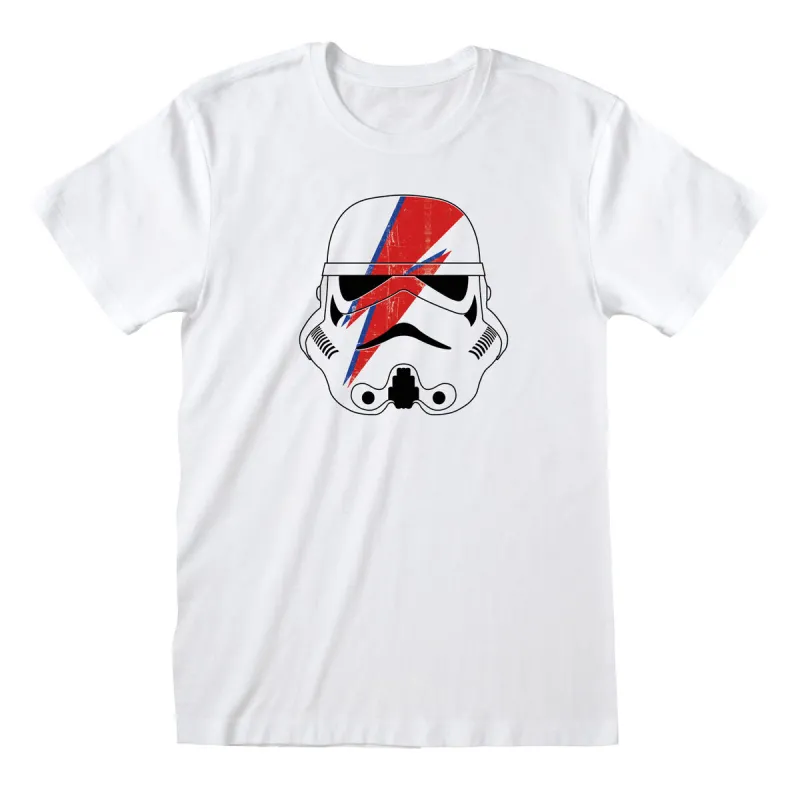 Uniseksiniai marškinėliai su trumpomis rankovėmis Star Wars Ziggy Stormtrooper Balta