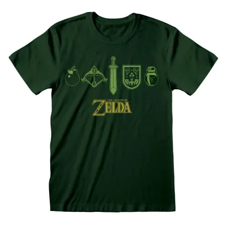 Lühikeste varrukatega T-särk, meeste ja naiste The Legend of Zelda Icons Tumeroheline
