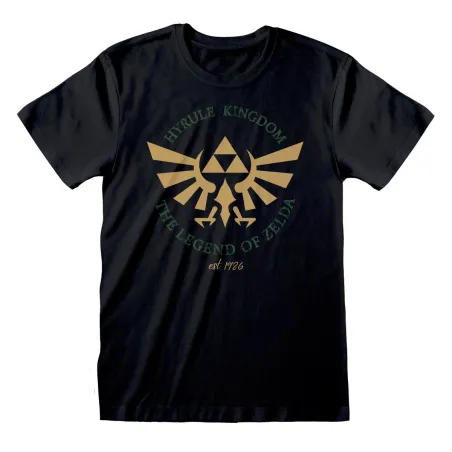 Unisex T-paita The Legend of Zelda Hyrule Kingdom Crest Musta