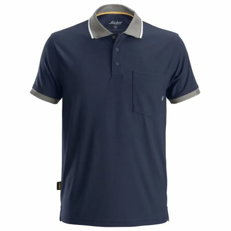Men’s Short Sleeve Polo Shirt Snickers Workwear 2724 Polo AllroundWork Technology 37.5® Navy Blue