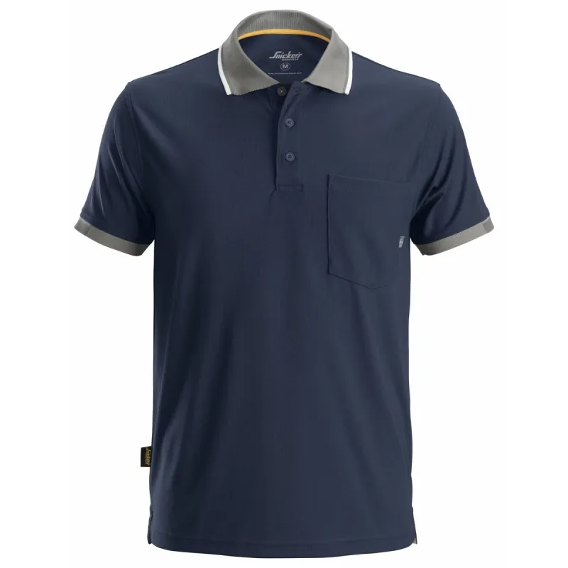 Men’s Short Sleeve Polo Shirt Snickers Workwear 2724 Polo AllroundWork Technology 37.5® Navy Blue