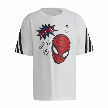 Laste Lühikeste varrukatega T-särk Adidas Spider-Man Valge