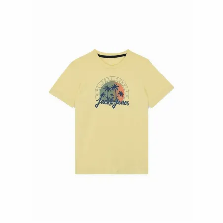 Child's Short Sleeve T-Shirt Jack & Jones Jjsummer Smu Vibe Tee Yellow