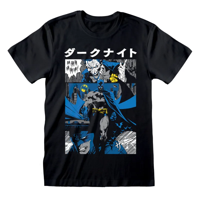 Lühikeste varrukatega T-särk Batman Manga Cover Must Unisex