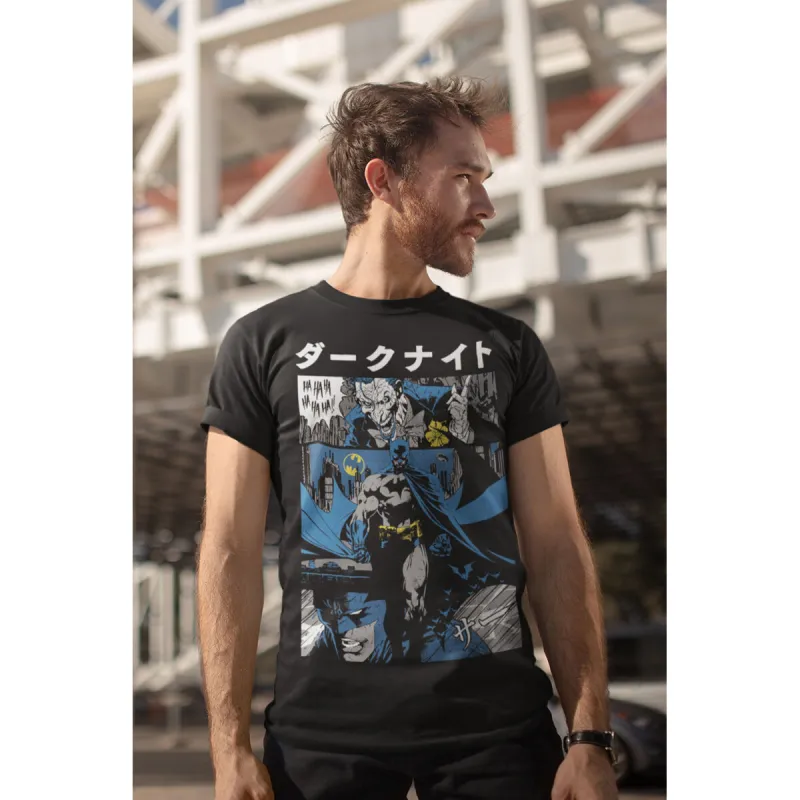 Футболка с коротким рукавом Batman Manga Cover Чёрный Унисекс