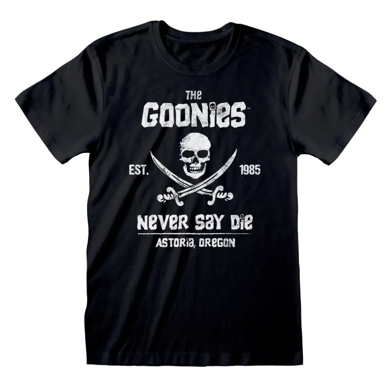 Футболка с коротким рукавом The Goonies Never Say Die Чёрный Унисекс