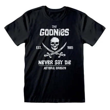 Marškinėliai su trumpomis rankovėmis The Goonies Never Say Die Juoda Abiejų lyčių