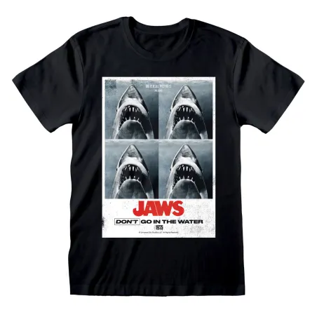 Krekls ar Īsām Piedurknēm Jaws Don´t Go In The Water Melns Unisekss
