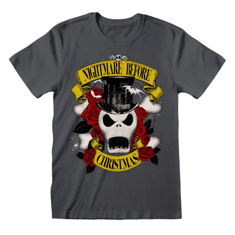 Lyhythihainen paita The Nightmare Before Christmas Top Hat Jack Grafiitinharmaa Unisex