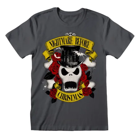 Lyhythihainen paita The Nightmare Before Christmas Top Hat Jack Grafiitinharmaa Unisex