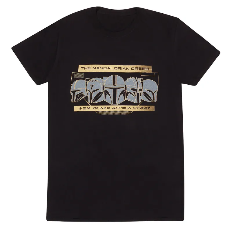 Lyhythihainen paita The Mandalorian Row of Helmets Musta Unisex