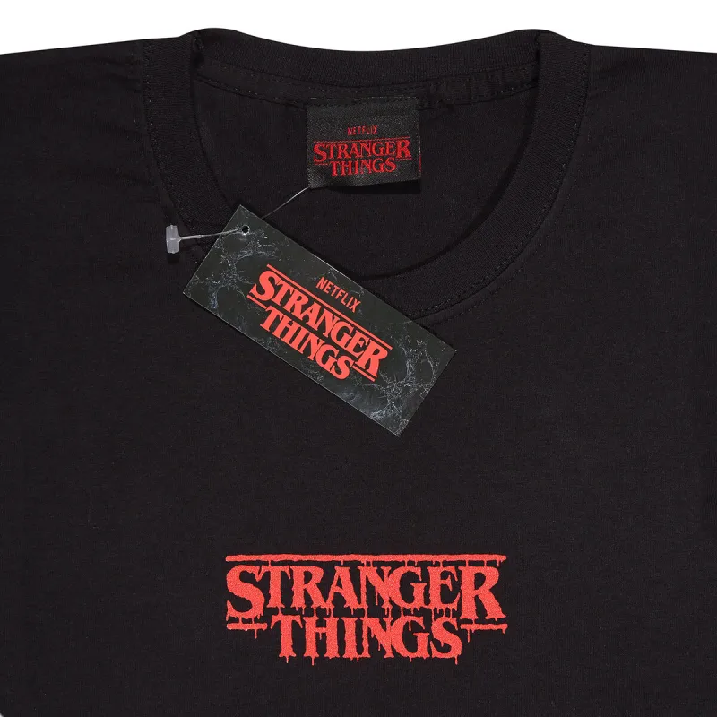 Krekls ar Īsām Piedurknēm Stranger Things Demogorgon Upside Down Melns Unisekss