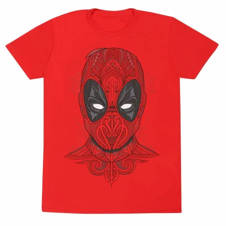 Marškinėliai su trumpomis rankovėmis Deadpool Tattoo Style Raudona Abiejų lyčių