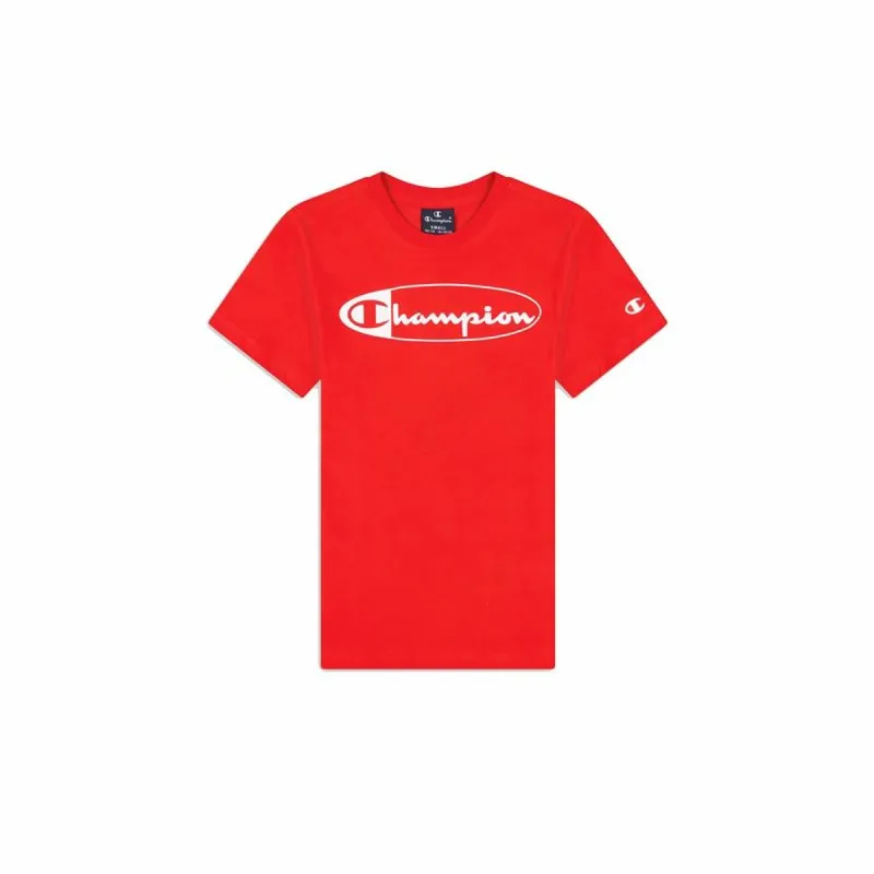 Vaikiški marškinėliai su trumpomis rankovėmis Champion Crewneck Raudona