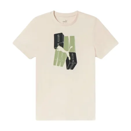 Vaikiška Marškinėliai su trumpomis rankovėmis Puma Essentials+ Graphic Rusvai gelsva