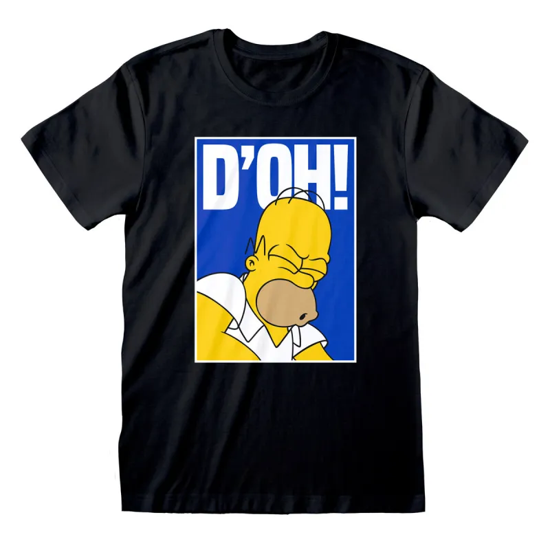 Uniseksiniai marškinėliai su trumpomis rankovėmis The Simpsons Doh Juoda