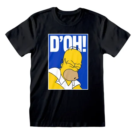 Uniseksiniai marškinėliai su trumpomis rankovėmis The Simpsons Doh Juoda