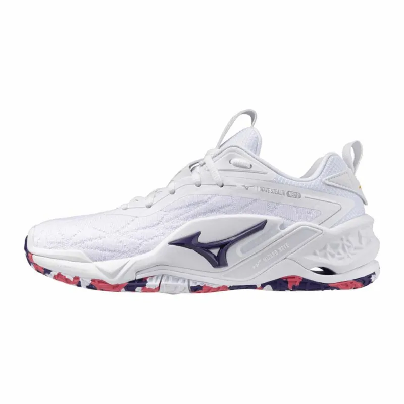 Sporta apavi Mizuno Wave Stealth Neo 2 Mujer Balts Dāma
