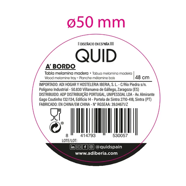 Cutting board Quid A'bordo Brown Plastic