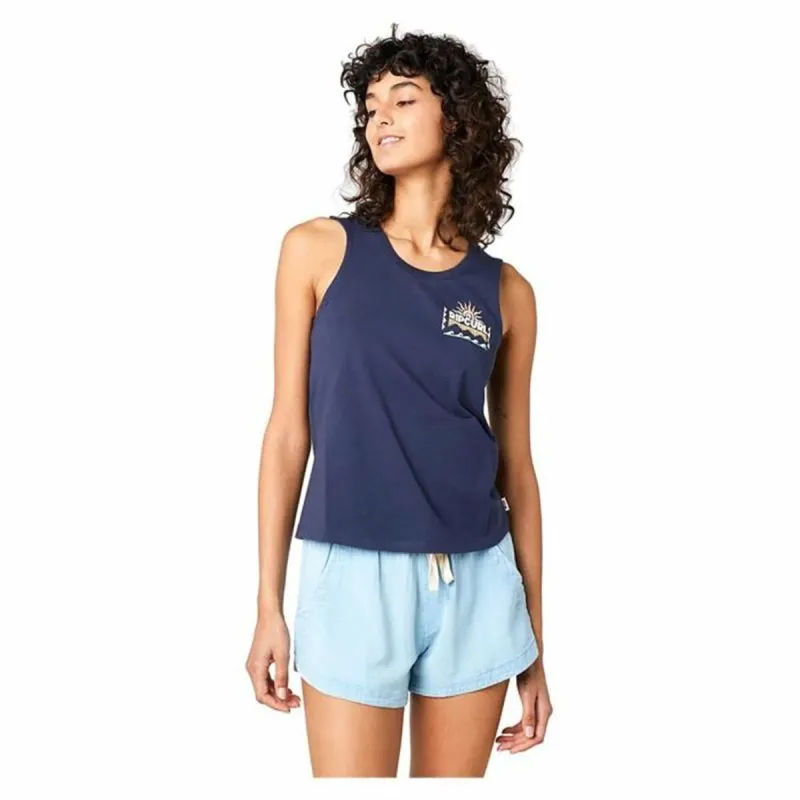 Sieviešu Krekls ar Īsām Piedurknēm Rip Curl Re-Entry Crew Tee Tumši Zils