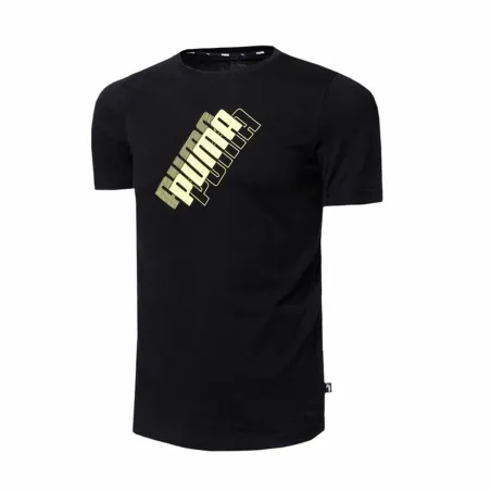 Vaikiški marškinėliai su trumpomis rankovėmis Puma Power Logo Juoda