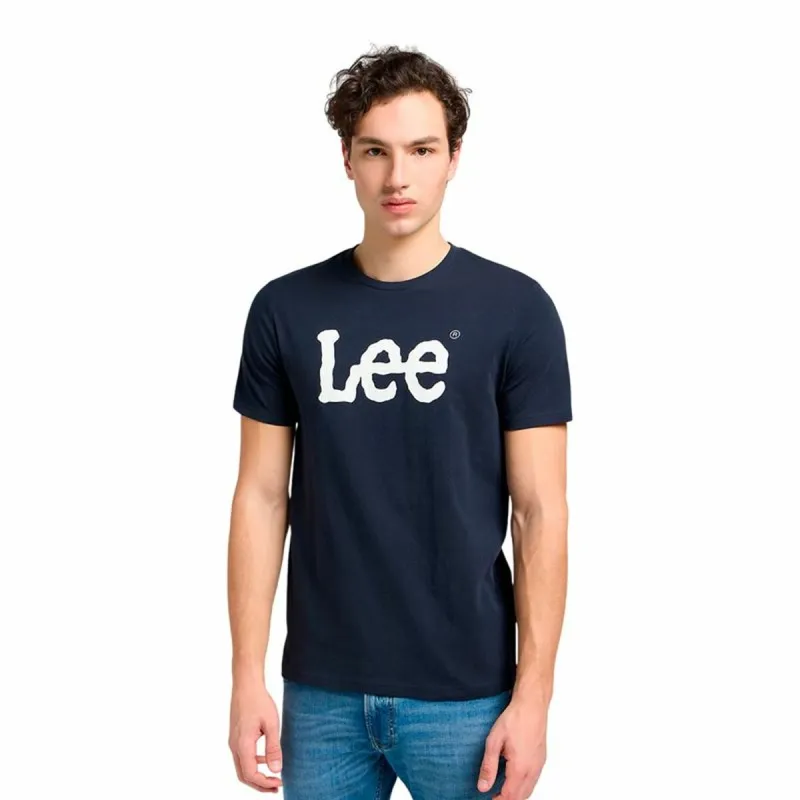 Футболка с коротким рукавом мужская Lee Wobbly Logo Tee Тёмно Синий