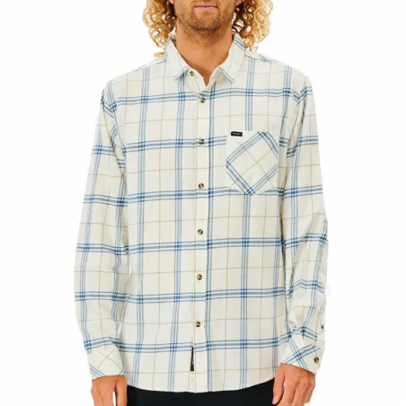 Pikkade varrukatega särk, meeste Rip Curl Checked in Flannel Franela Valge