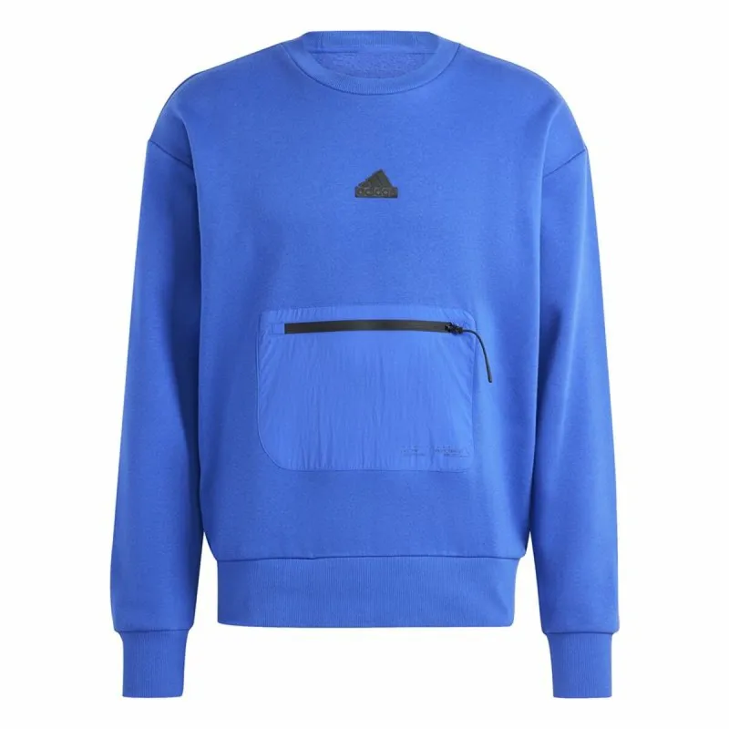 Sporta Krekls bez Kapuča Adidas City Es e Fleece Zils