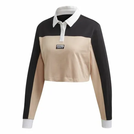 Sieviešu Polo ar Īsām Piedurknēm Adidas Originals Cropped Dāma Melns