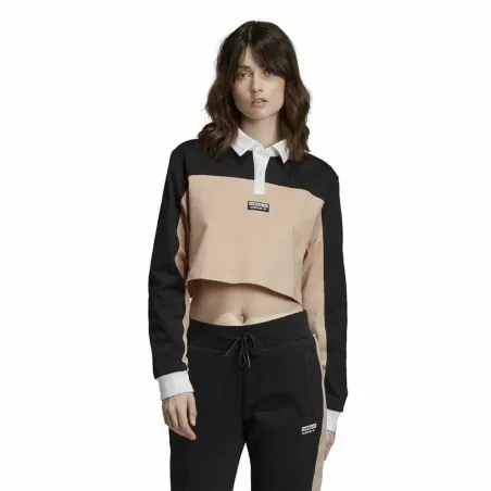 Sieviešu Polo ar Īsām Piedurknēm Adidas Originals Cropped Dāma Melns