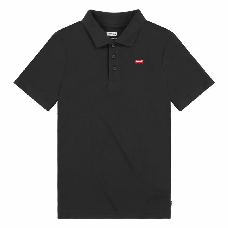 Vaikiški polo marškinėliai su trumpomis rankovėmis Levi's Lvb Back Neck Tape Juoda