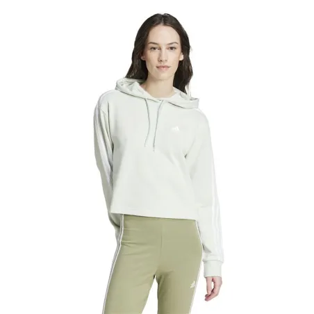 Sieviešu Sporta Krekls ar Kapuci Adidas Essentials 3 Bandas French Terry Bēšs