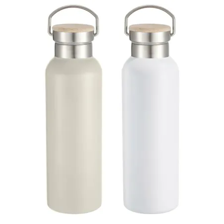 Vandens butelis Home ESPRIT Balta Rusvai gelsva Natūralus Bambukas Nerūdijantis plienas 500 ml (2 vnt.)