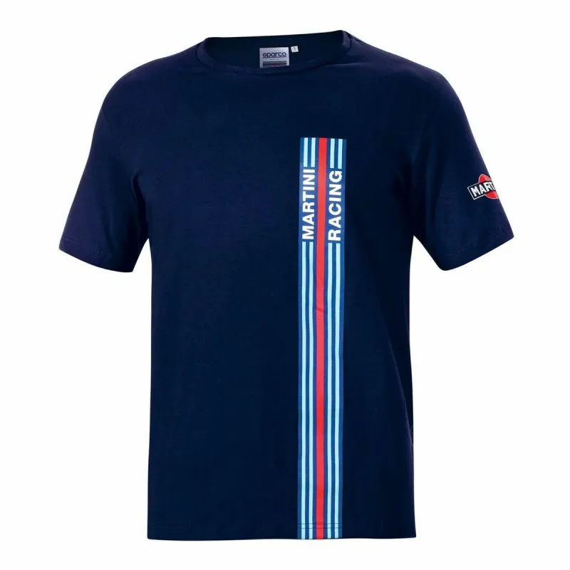Vyriški marškinėliai su trumpomis rankovėmis Sparco Martini Racing Tamsiai mėlyna