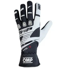 Karting Gloves OMP KS-3 Valge/Must Must/Valge S