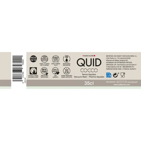 Termo Puodelis Quid Cocco Balta Metalinis 350 ml