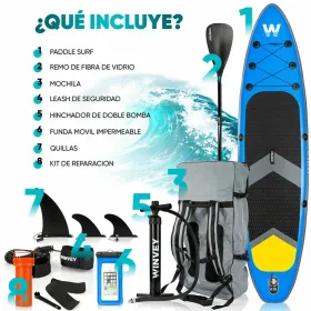 Ilmatäytteinen Paddle Surf Board Tarvikkeilla Winvey SUP-B Sininen