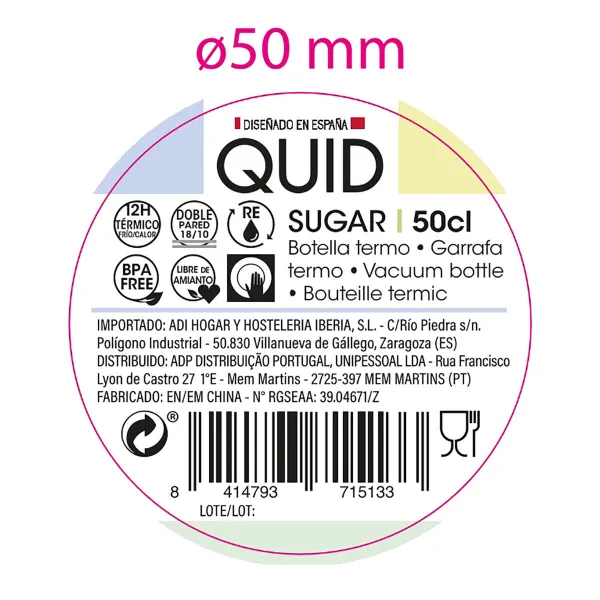Termo Puodelis Quid Sugar Žalia Metalinis 500 ml
