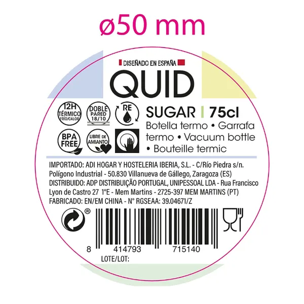 Termoss Quid Sugar Zils Metāls 750 ml
