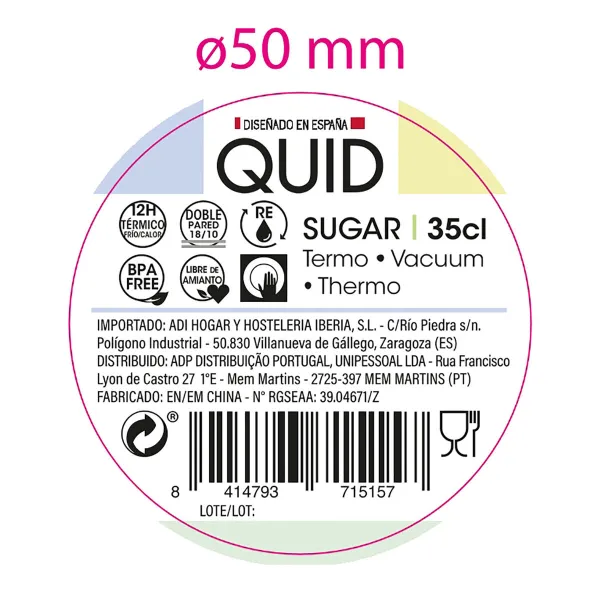 Termo Puodelis Quid Sugar Žalia Metalinis 350 ml