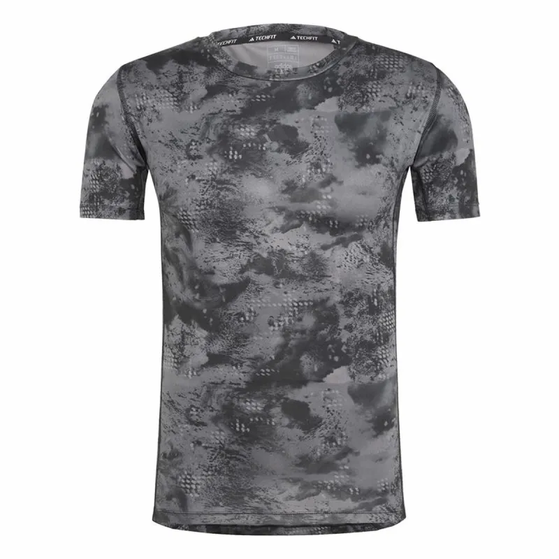 Vīriešu Krekls ar Īsām Piedurknēm Adidas Techfit Training Aop (2XL)