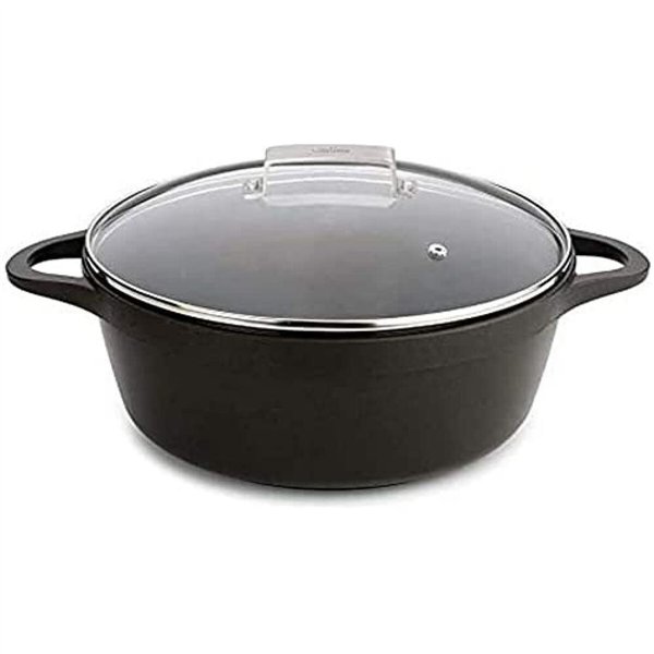 Casserole with lid Valira BLACK IND 24CM Black Ø 24 cm