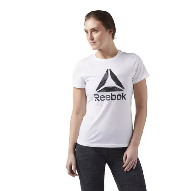 Moteriški marškinėliai su trumpomis rankovėmis Reebok Wor CS Graphic Tee Balta