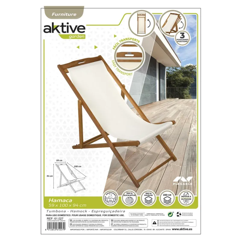 Hamakas Aktive Balta Akacija 59 x 100 x 94 cm